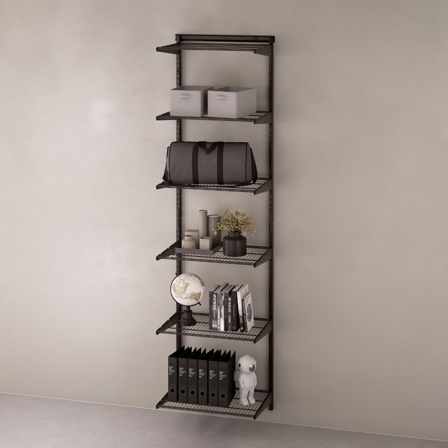 Изображение товара Гардеробная система LARVIJ LWK403BL черная с регулируемыми полками