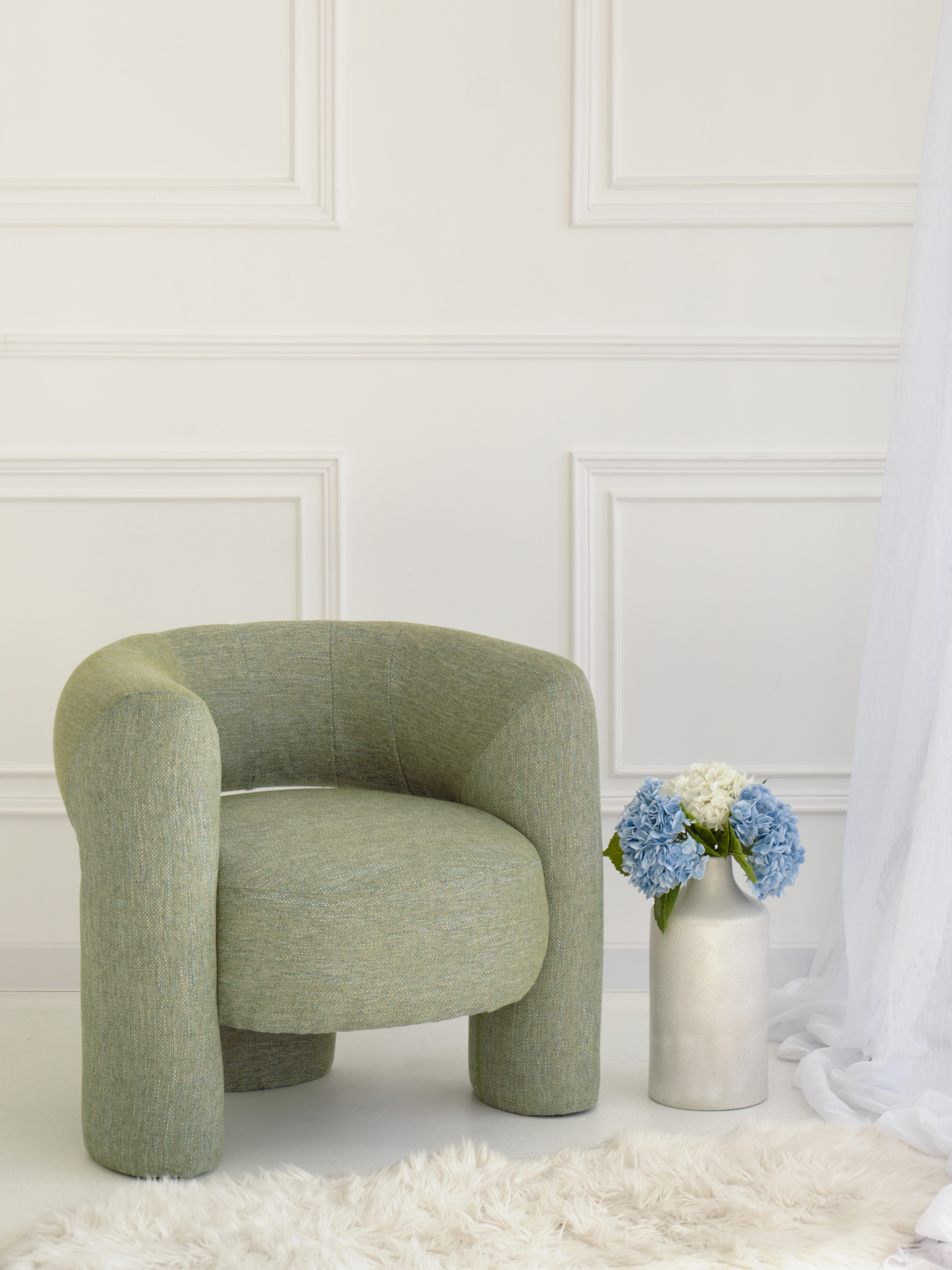 Изображение товара Кресло Диван не мебель Клэр 77x74x77 см рогожка цвет светло-зеленый