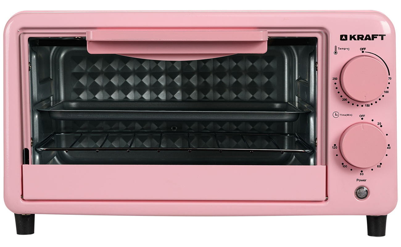 Изображение товара Электропечь Kraft 600 Вт 9 л розовая механическое управление