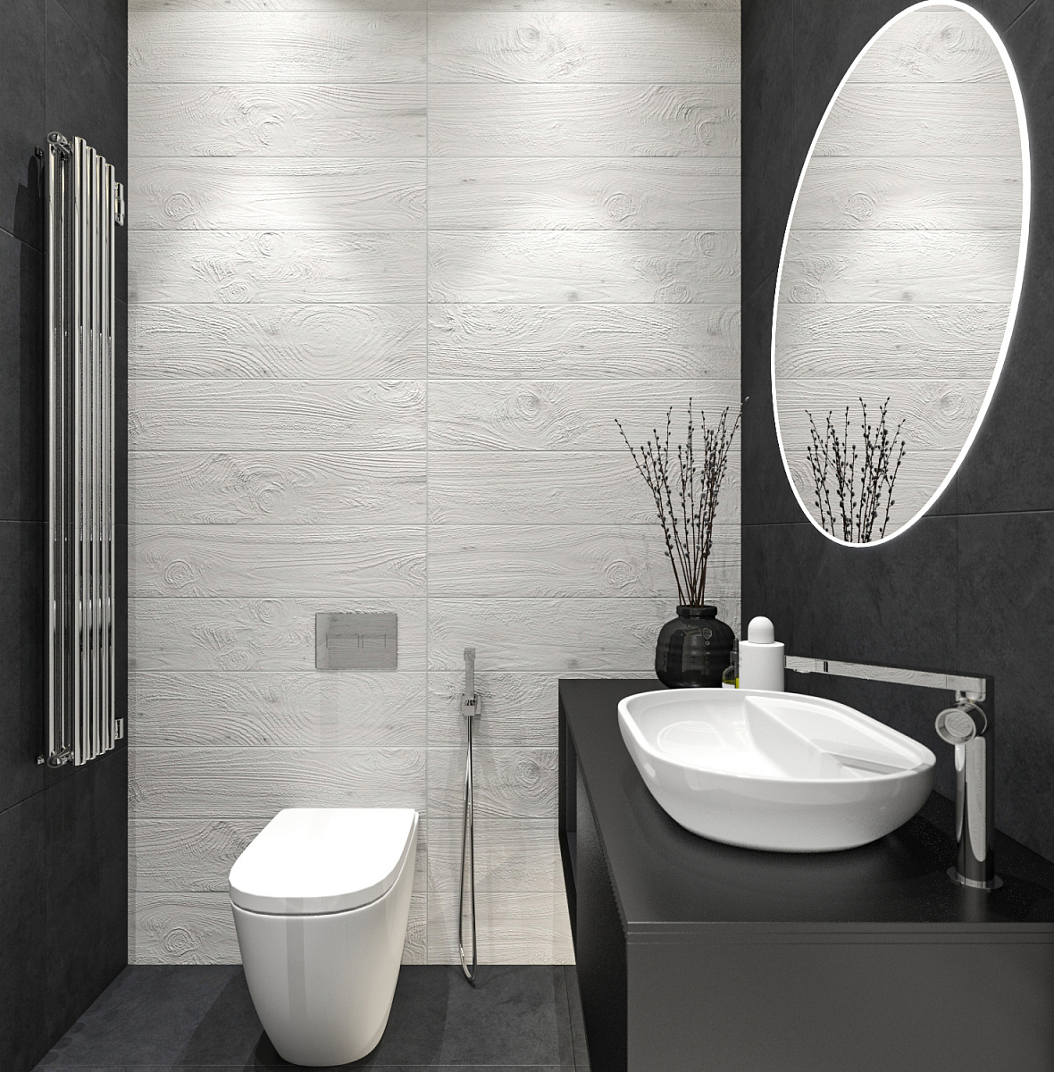 Изображение товара Керамогранит Absolut Gres Grapfit White 20x120 см матовый светло-серый/белый