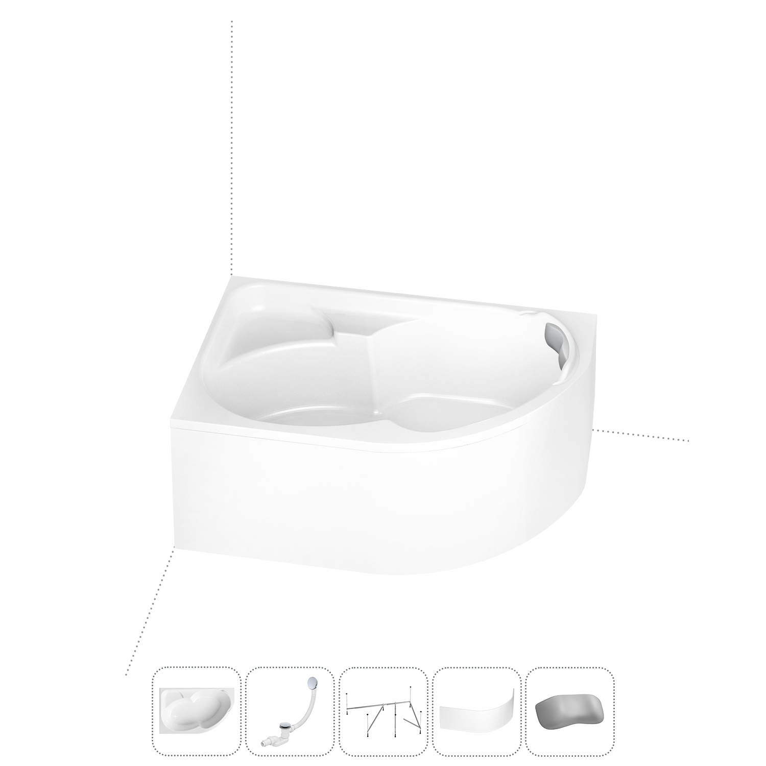 Изображение товара Акриловая ванна Lavinia boho 170x105 см левый угол стильная и практичная