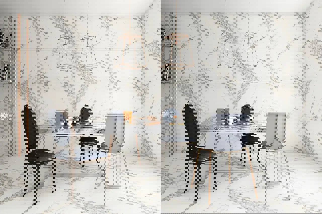 Изображение товара Керамогранит Goldis tile Мрамор Carrera White Matt Rectified grade 60x120 60x120см цвет белый