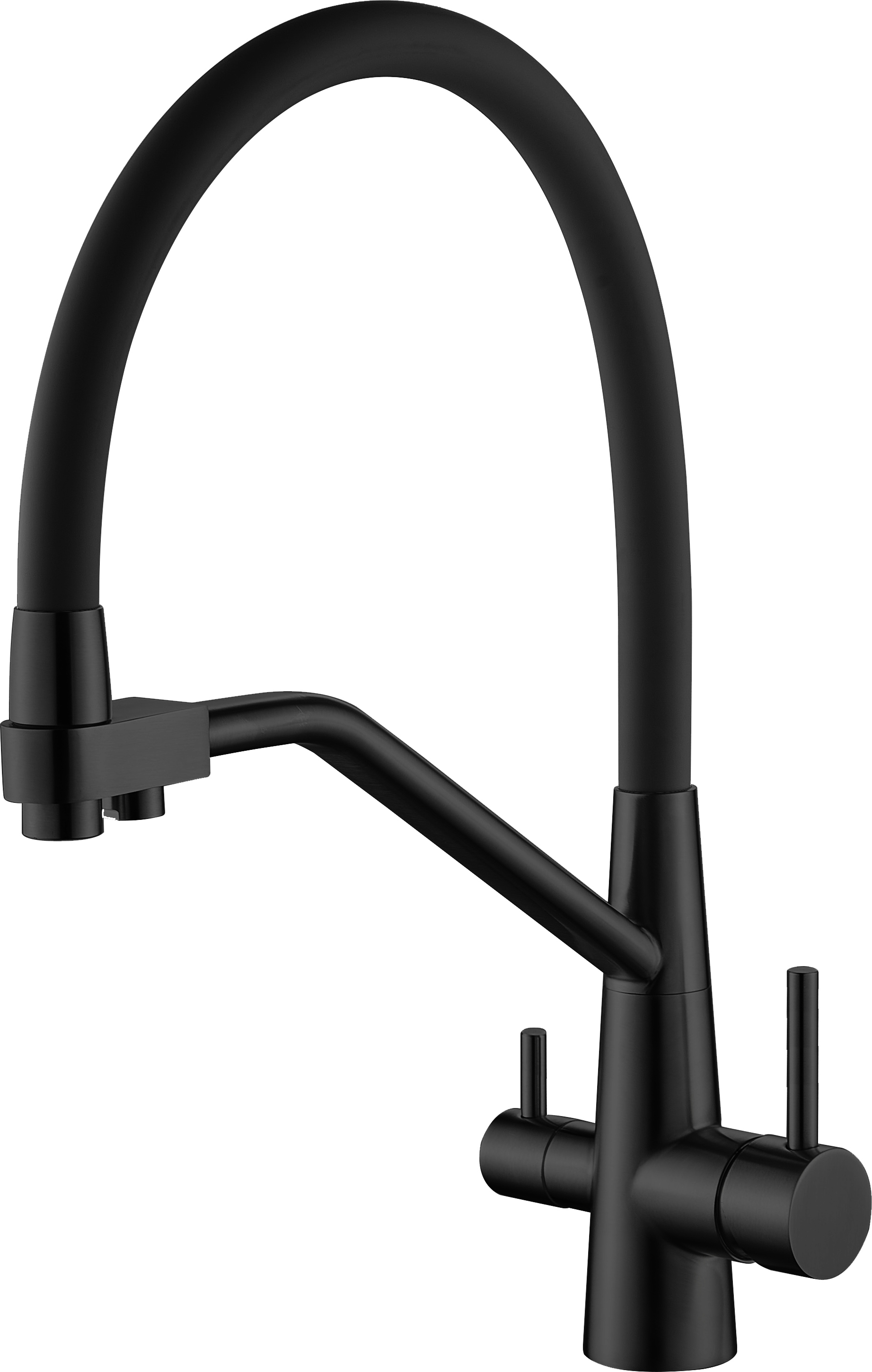 Изображение товара Смеситель для кухни S71 Splenka со съемным изливом черный компактный и устойчивый