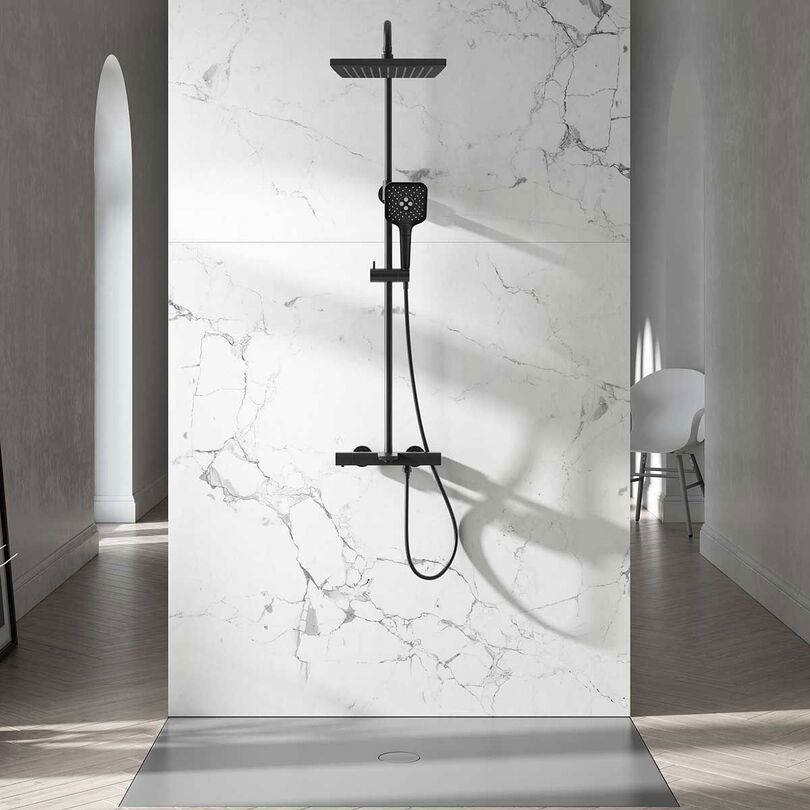 Изображение товара Душевая стойка Vincea Next VSFS-1N1TMB 3 режимная цвет черный матовый