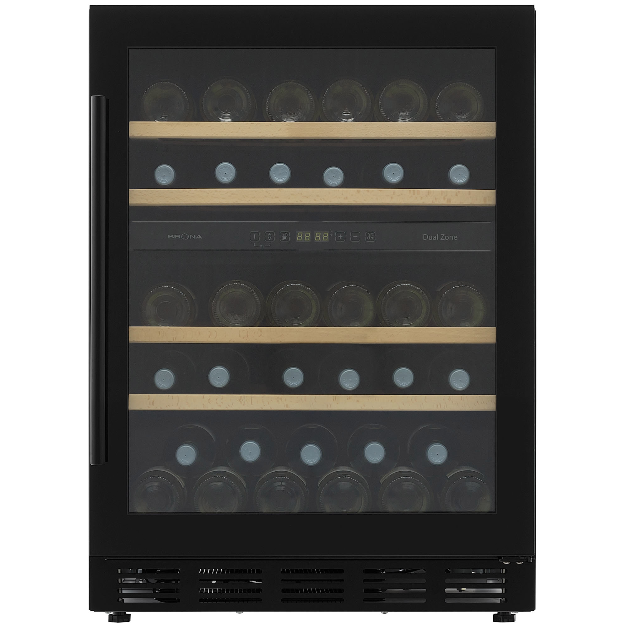 Изображение товара Винный шкаф KRONA BADEN 82/46, степенью регулировки 5-20°C, 46 бутылок, встраиваемый, черный