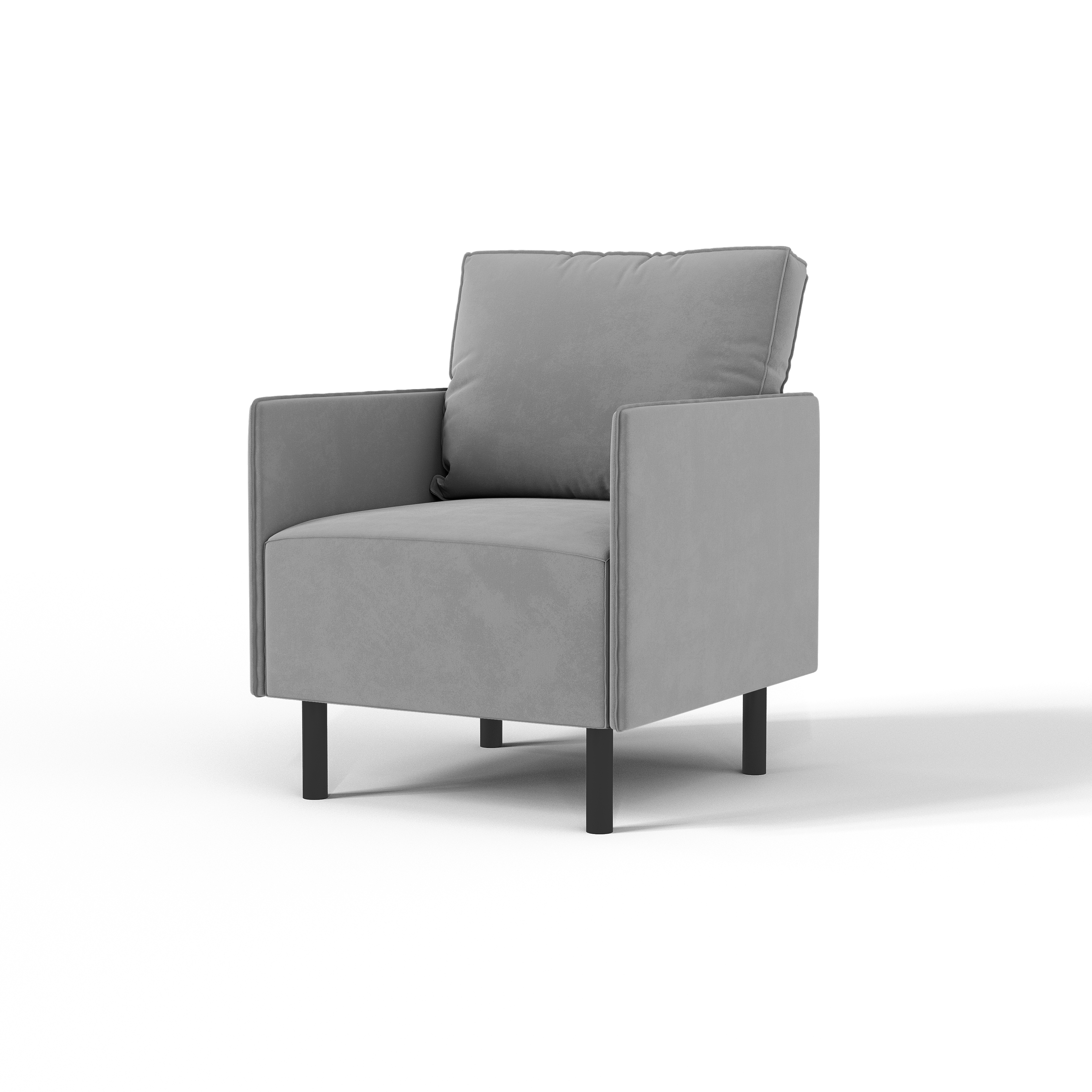 Изображение товара Кресло ORION SALON TRON 63x82x66 см велюр серый современное удобное