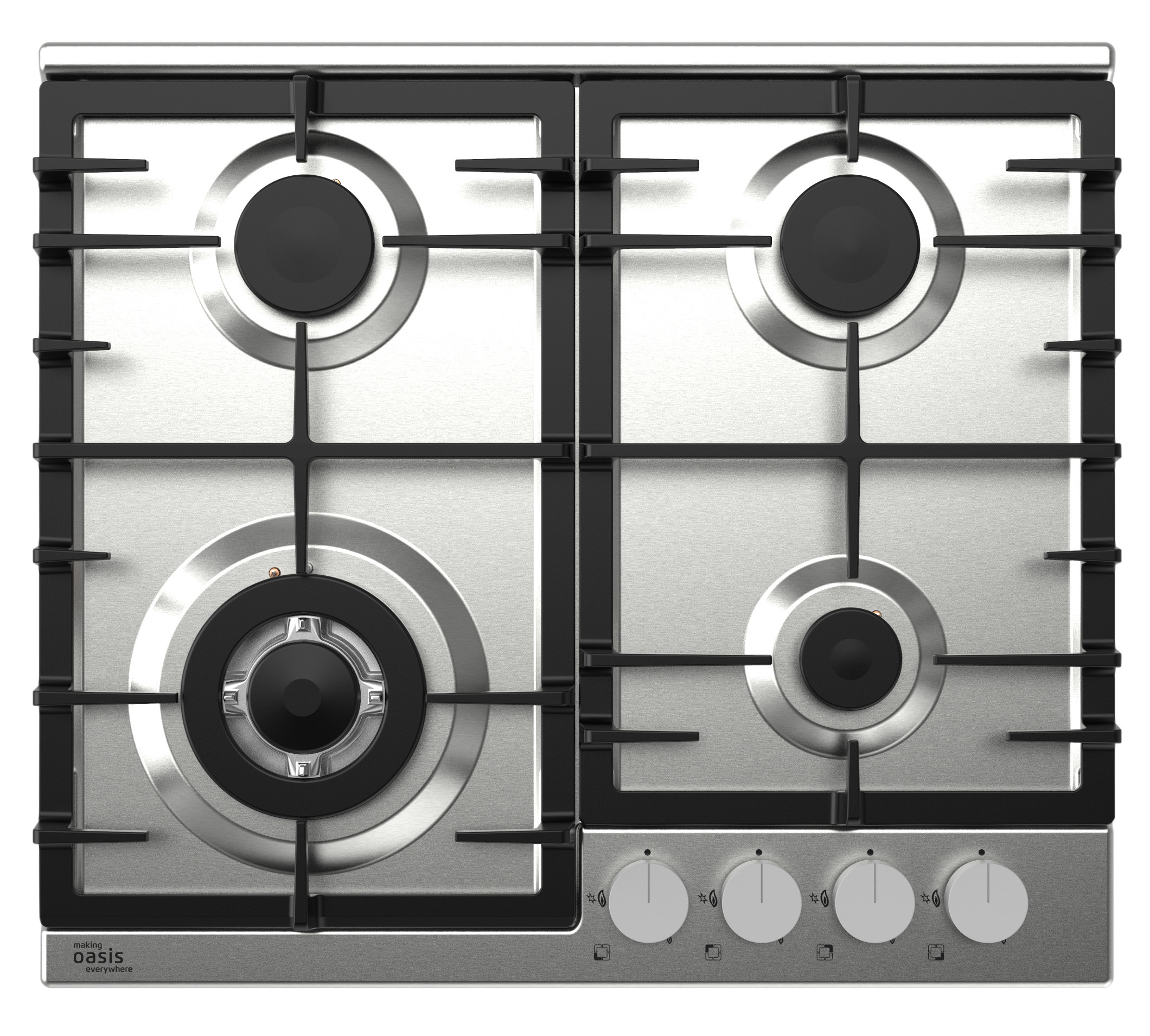 Изображение товара Газовая варочная панель Making Oasis everywhere 4 конфорки серый / серебристый 58см
