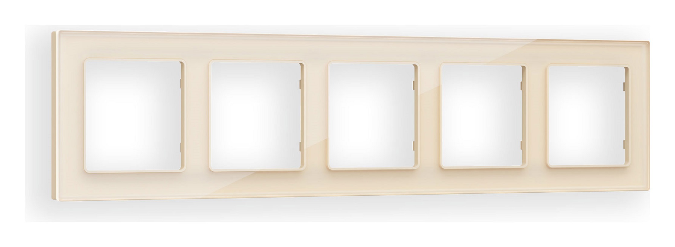Изображение товара Рамка для розеток и выключателей Ambrella Volt Alfa Platos AF330305 5 постов бежевый