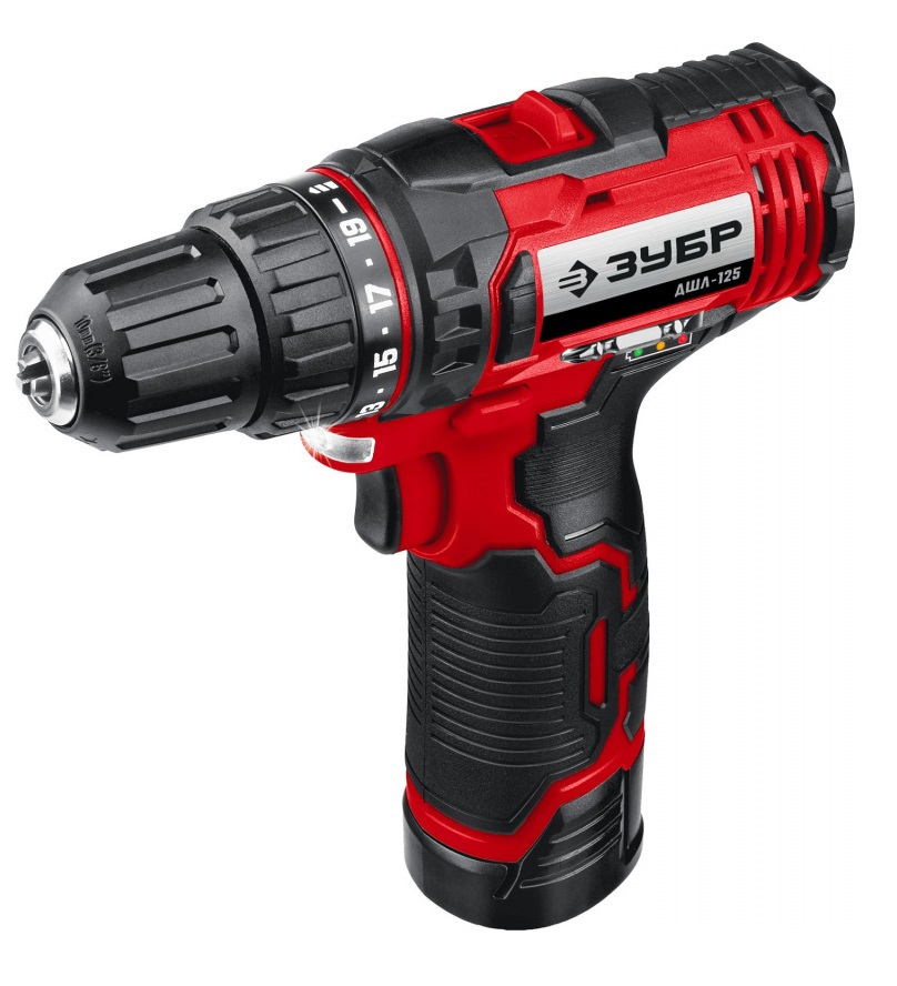 Изображение товара Аккумуляторная дрель-шуруповерт Зубр ДШЛ-125-22 12 В 2х2 Ач с быстрозажимным патроном