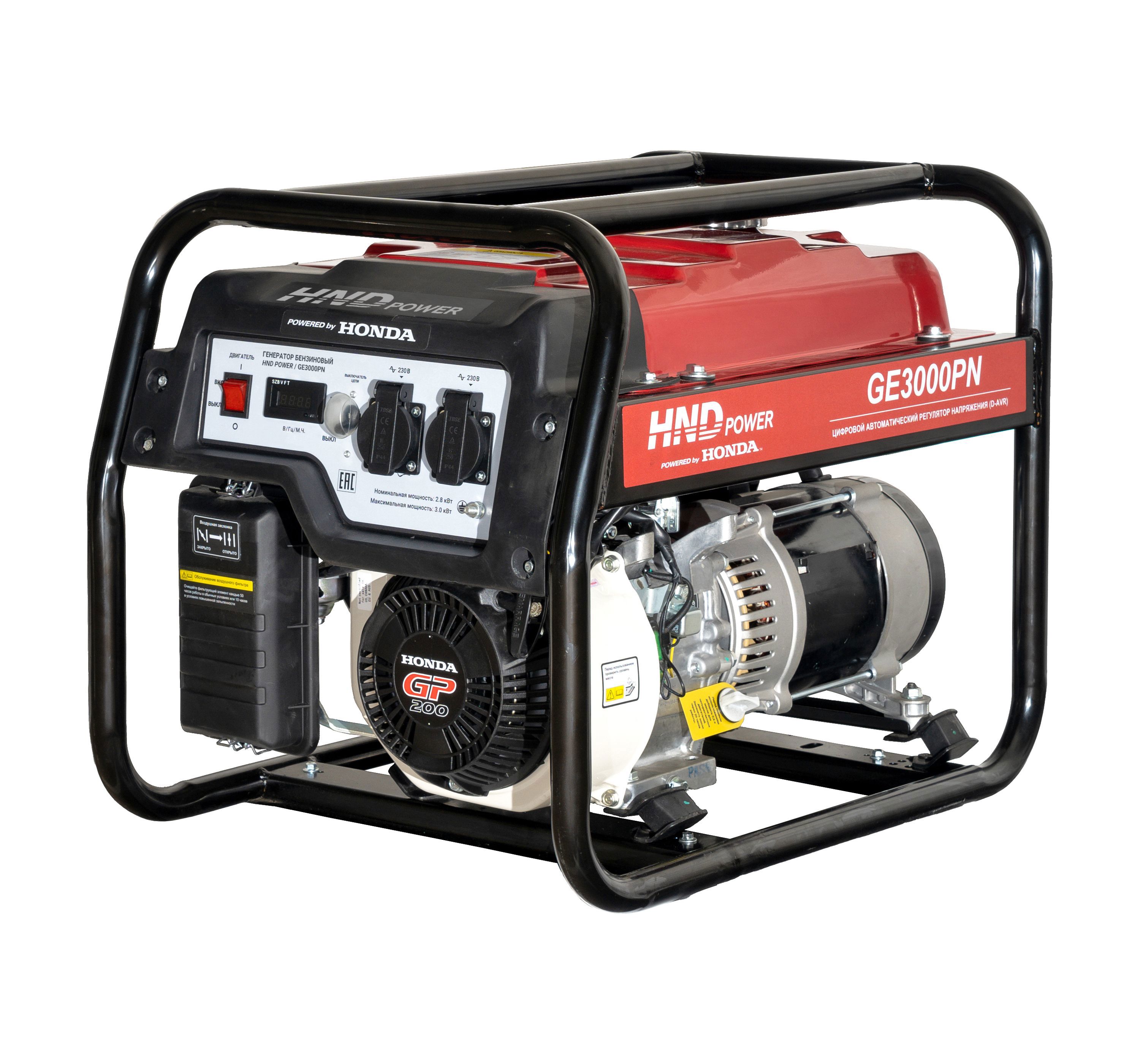 Изображение товара Генератор HND GE3000PN 3 кВт с OHV Honda GP200