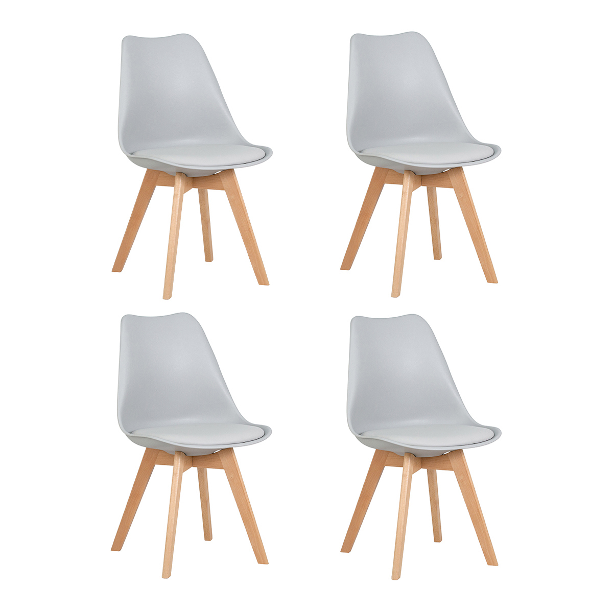 Изображение товара Комплект кухонных стульев 4 шт Dobrin Jerry soft lmzl-pp635 светло-серый