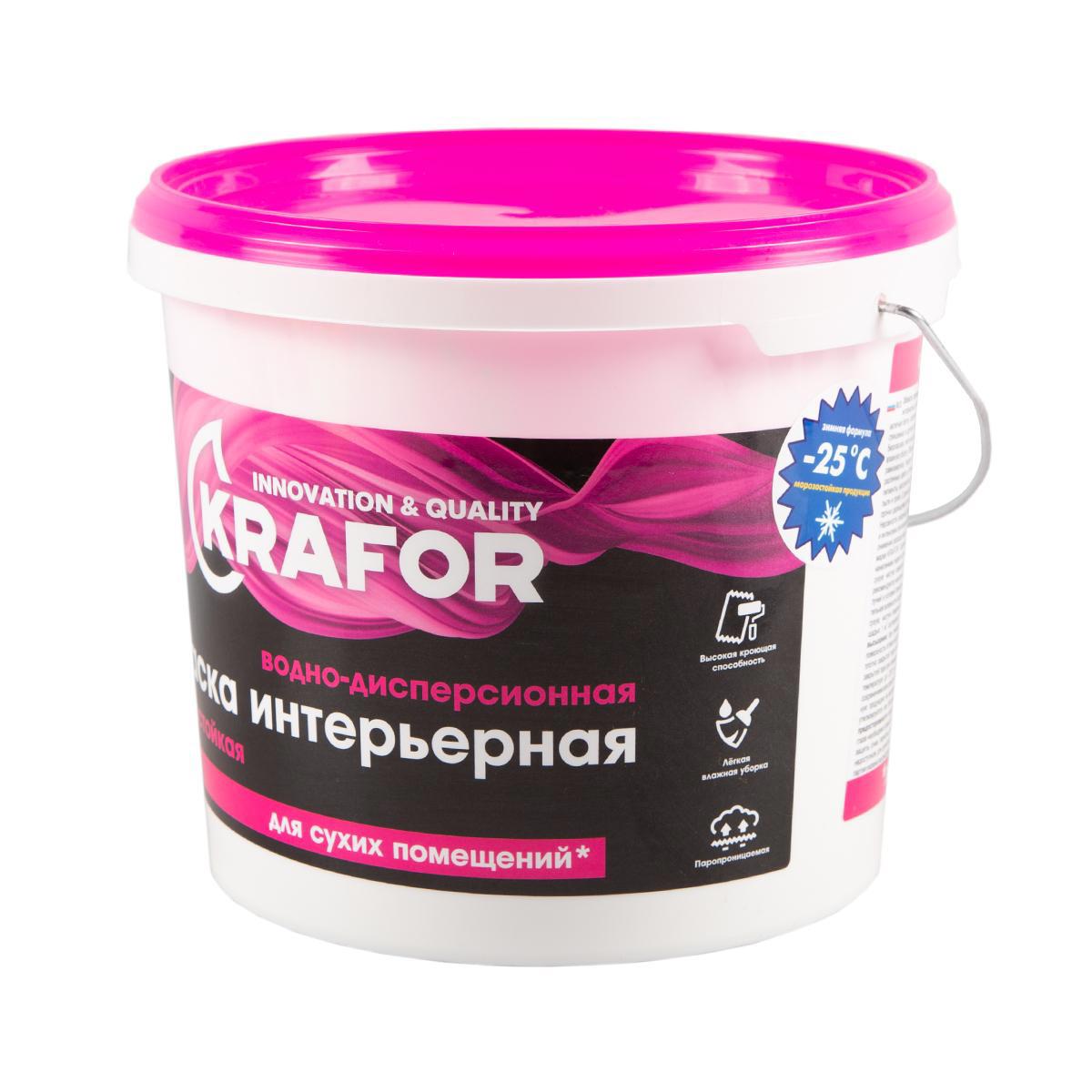 Изображение товара Интерьерная водно-дисперсионная краска KRAFOR 6.5 кг белая, суперстойкая Изображение товара Интерьерная водно-дисперсионная краска KRAFOR 6.5 кг белая, суперстойкая
