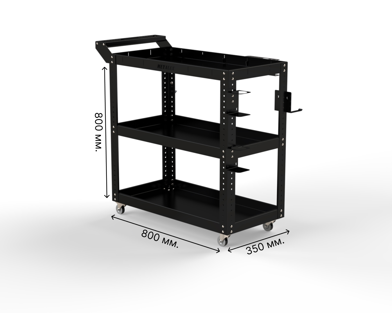 Изображение товара Тележка инструментальная Metalex Тип 2 800x350x800 мм высоконагрузочная