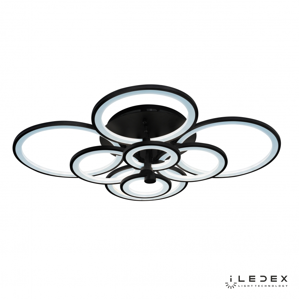 Изображение товара Люстра потолочная светодиодная iLedex A001 8 BK с пультом 30 м² стильная дизайнерская черная