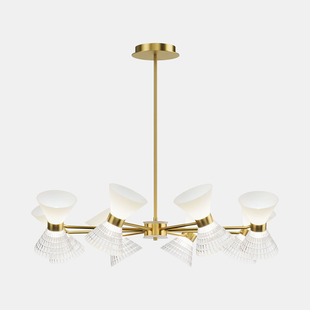 Изображение товара Люстра на штанге светодиодная St luce Sl2004.303.16 28 м² нейтральный белый свет цвет латунь