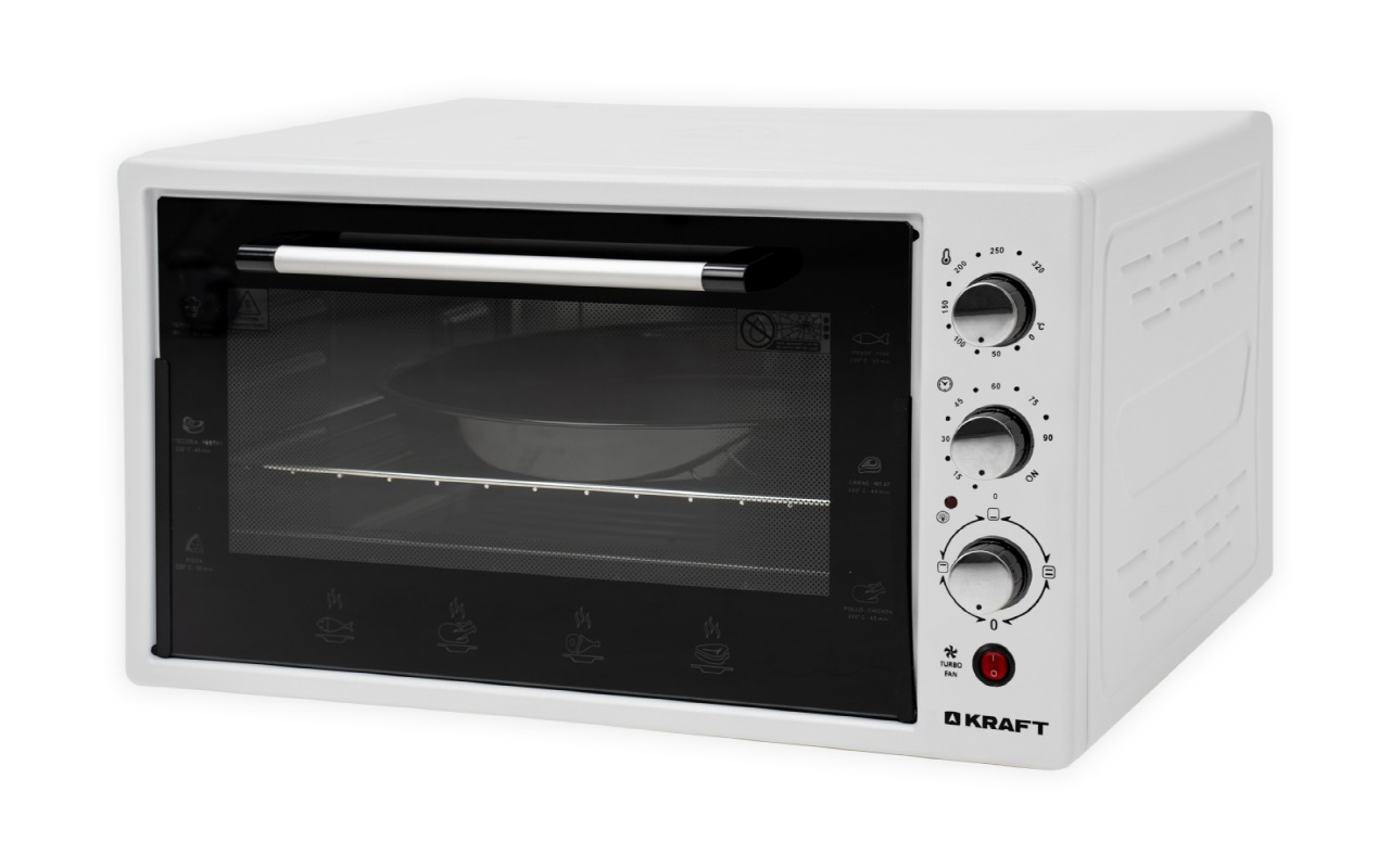 Изображение товара Электропечь Kraft 1500 Вт 45л белая с конвекцией и таймером