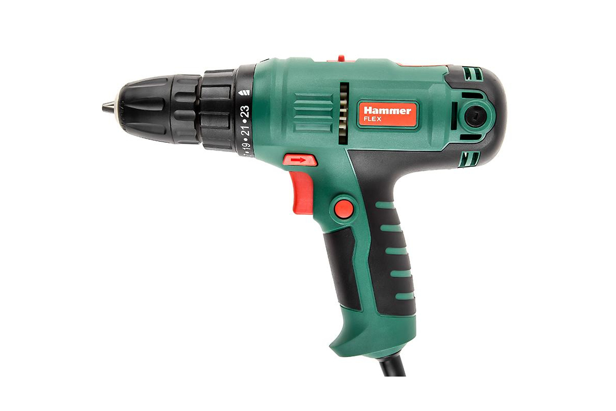 Изображение товара Дрель-шуруповерт сетевая Hammer Flex DRL420А 300Вт 10мм 0-400/0-1450 об/мин реверс 29Нм