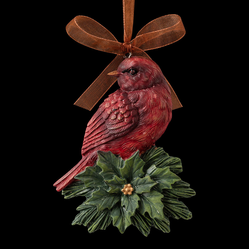 Изображение товара Елочная игрушка Новогодняя птица 9 см красная ERICHKRAUSE