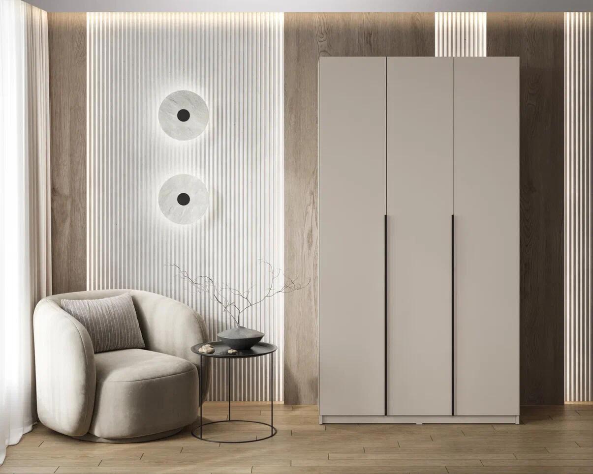 Изображение товара Шкаф распашной Альбина Бруно 3 дверный Бруно 120x221.6x50.5 см ЛДСП цвет кашемир