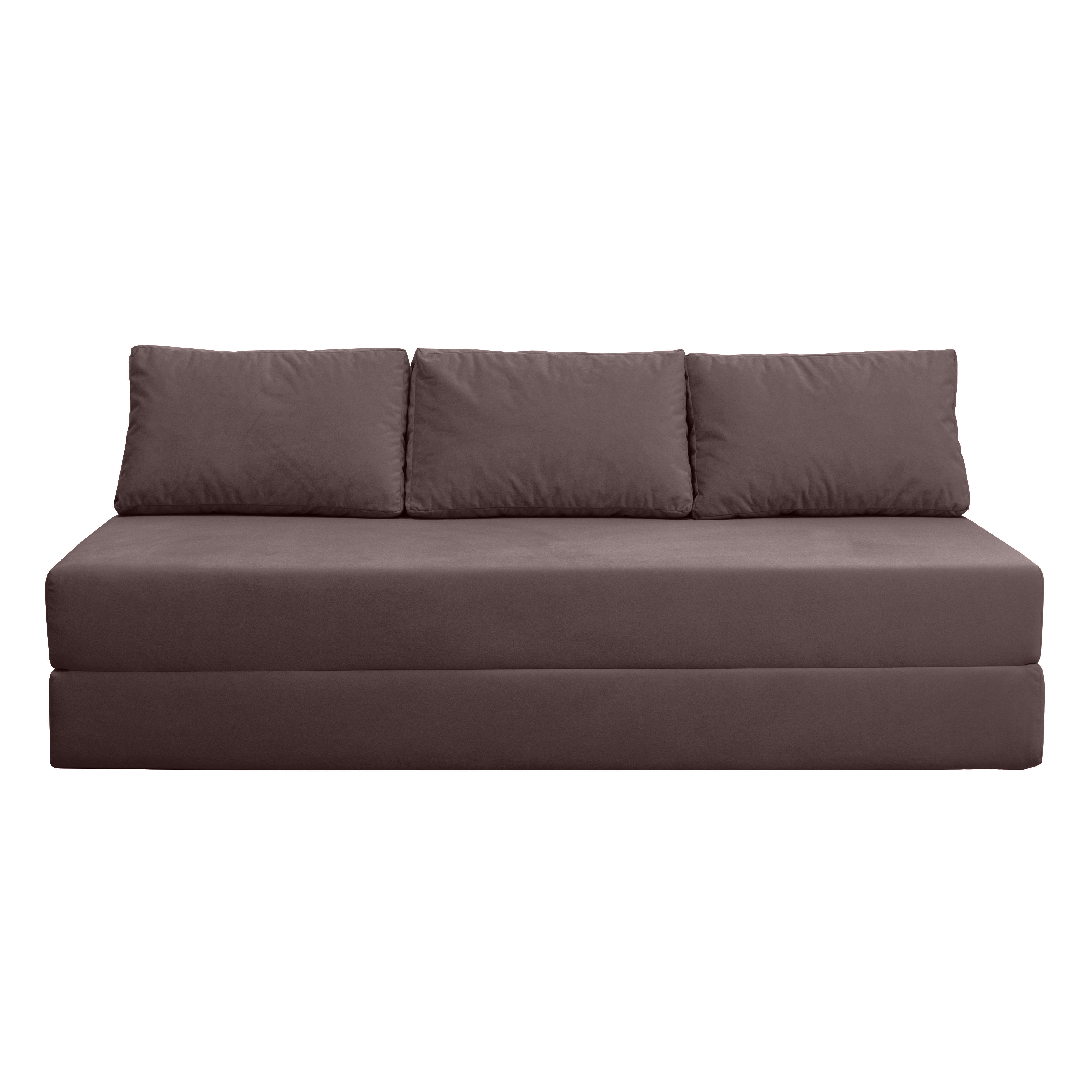 Изображение товара Раскладной диван М-стиль Твист 200x40x70 см велюр цвет ньютон дарк браун