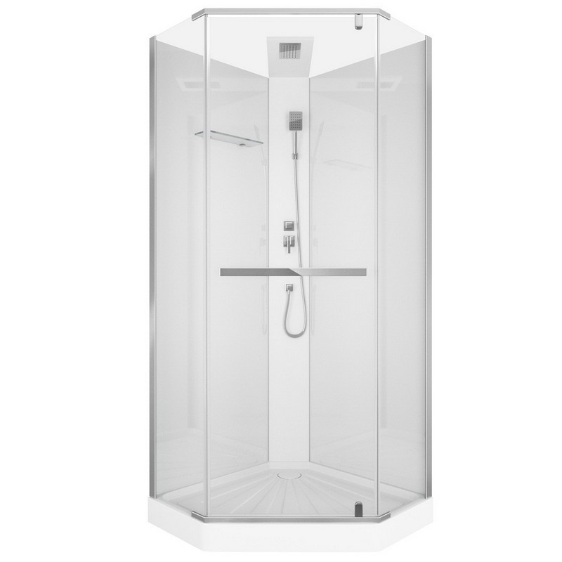 Изображение товара Душевая кабина Ceruttispa Chika 901T 90x90см без крыши профиль хром стекло прозрачное