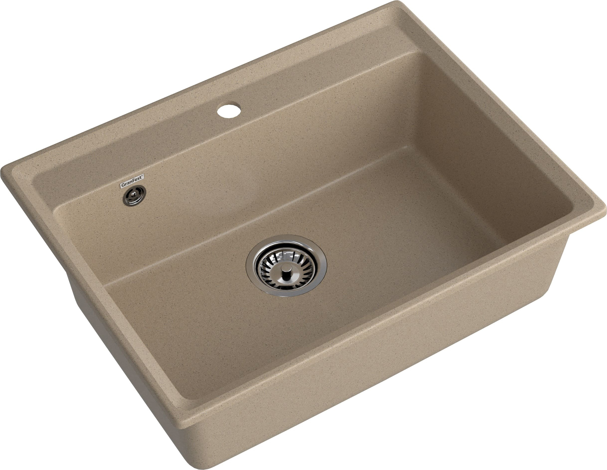 Изображение товара Врезная кухонная мойка GranFest LV-660 из литьевого мрамора песочный цвет