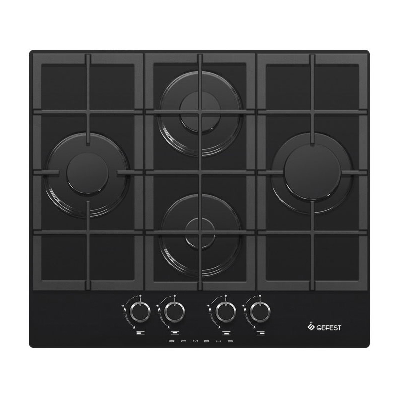 Изображение товара Газовая варочная панель Gefest ПВГ 2231 К3 60 см 4 конфорки чорный
