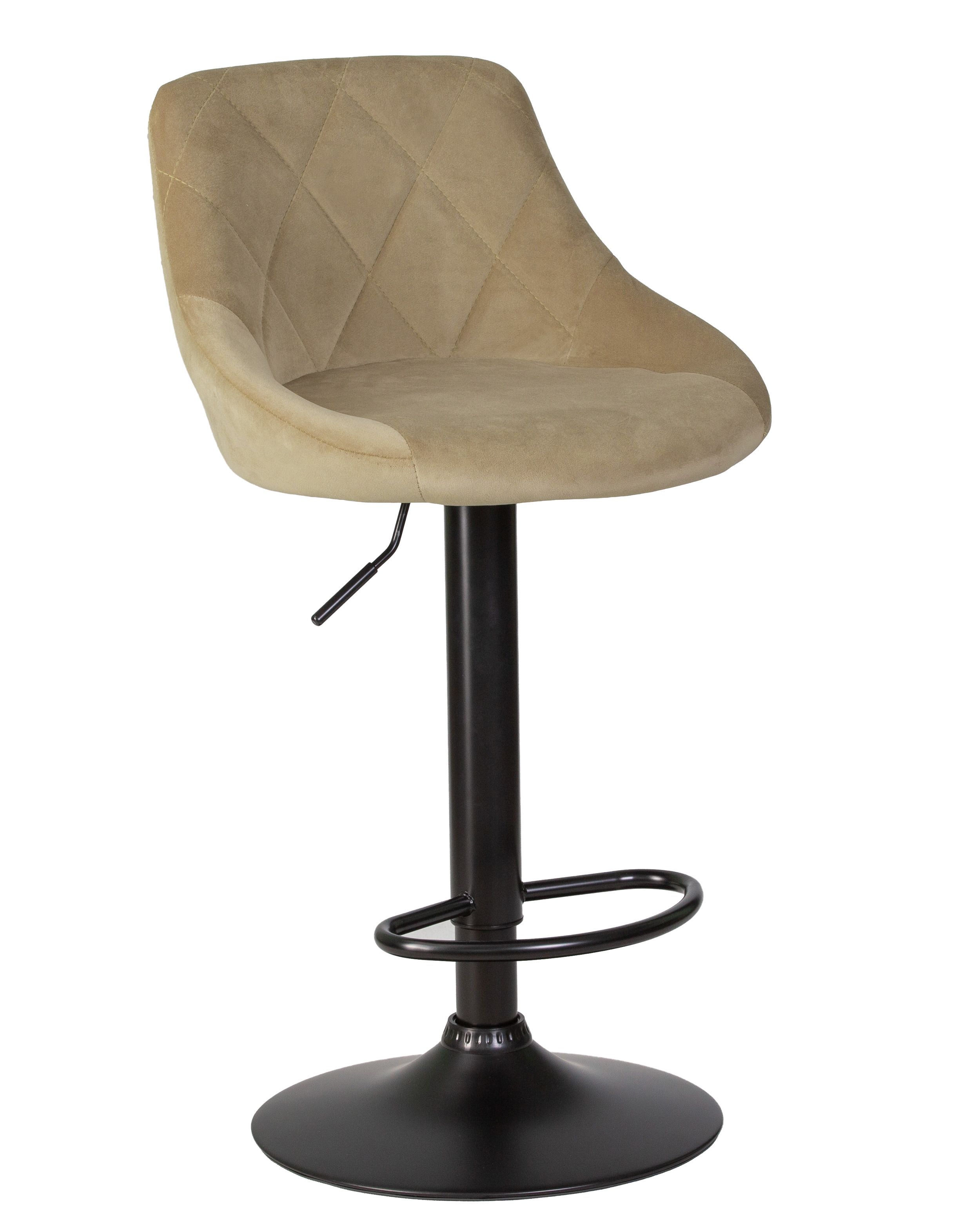 Изображение товара Барный стул Dobrin Logan Black LM мягкое велюровое сиденье регулировка высоты