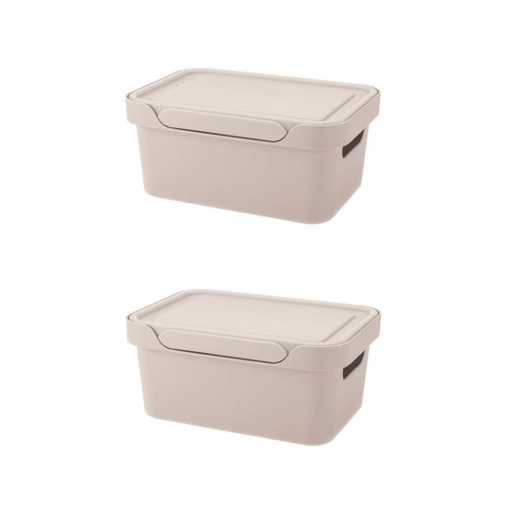 Изображение товара Ящик для хранения Econova Luxe 4,6л светло-бежевый комплект 2 шт