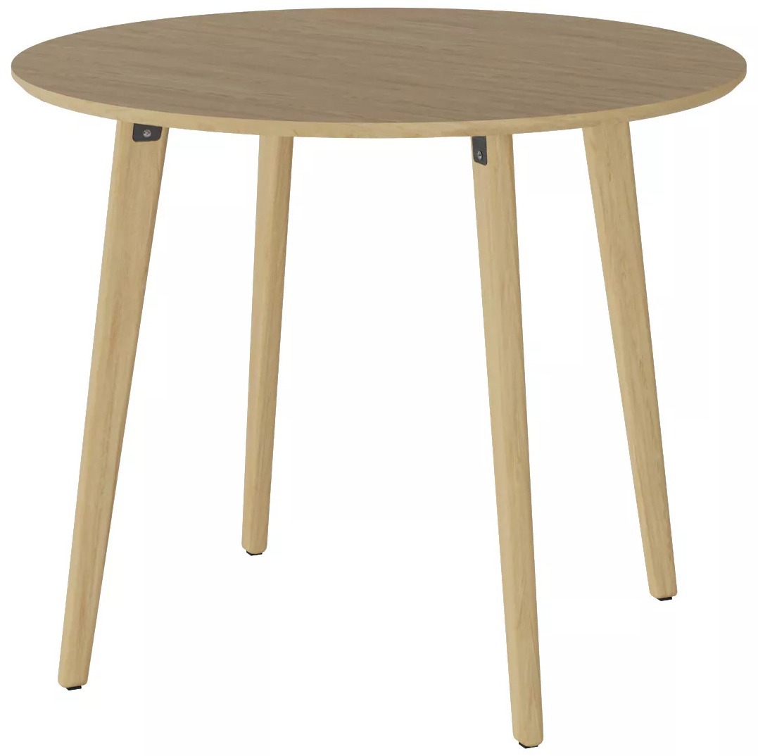 Изображение товара Круглый кухонный стол Калифорния мебель 90х90 см высота 75.5 см бежевый МДФ