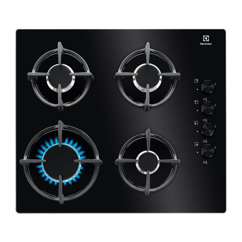 Изображение товара Газовая варочная панель Electrolux EGG6407K 4 конфорки черный 59 см
