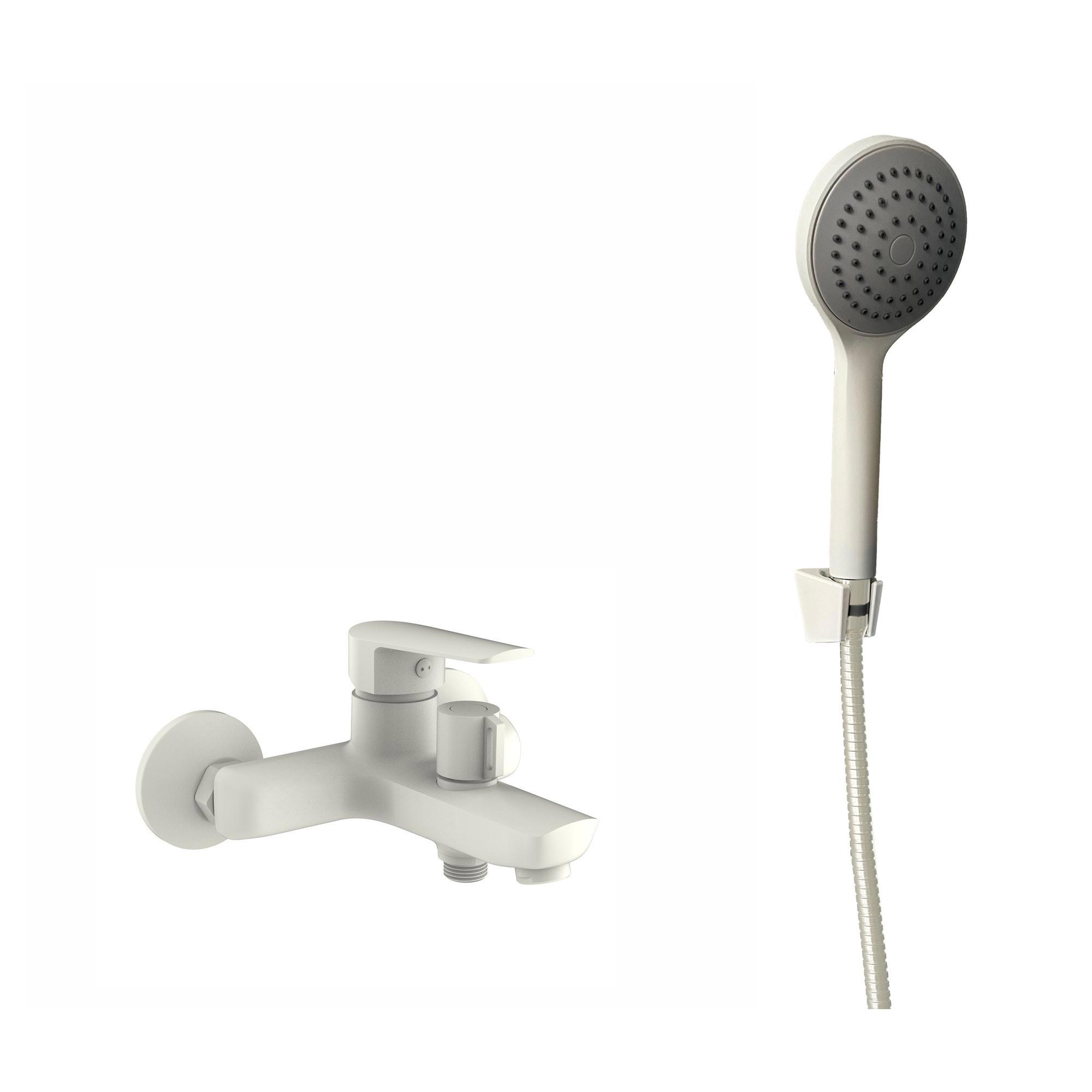 Изображение товара Смеситель для ванны ESKO Lagos White LG54W с лейкой и шлангом