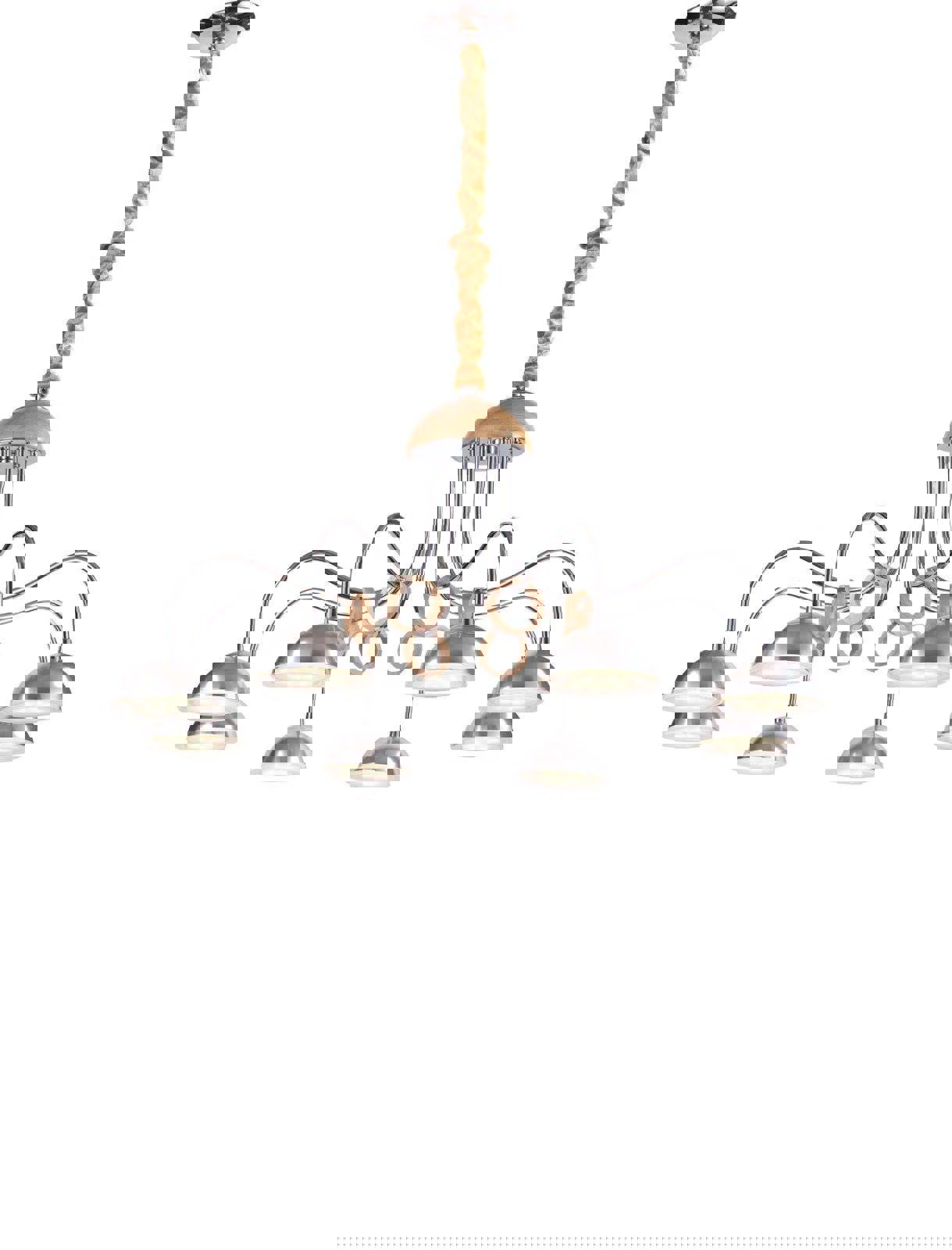 Изображение товара Подвесная светодиодная люстра Lucia Tucci Natura 064.8 для 23.5 м² с деревом белым и теплым светом