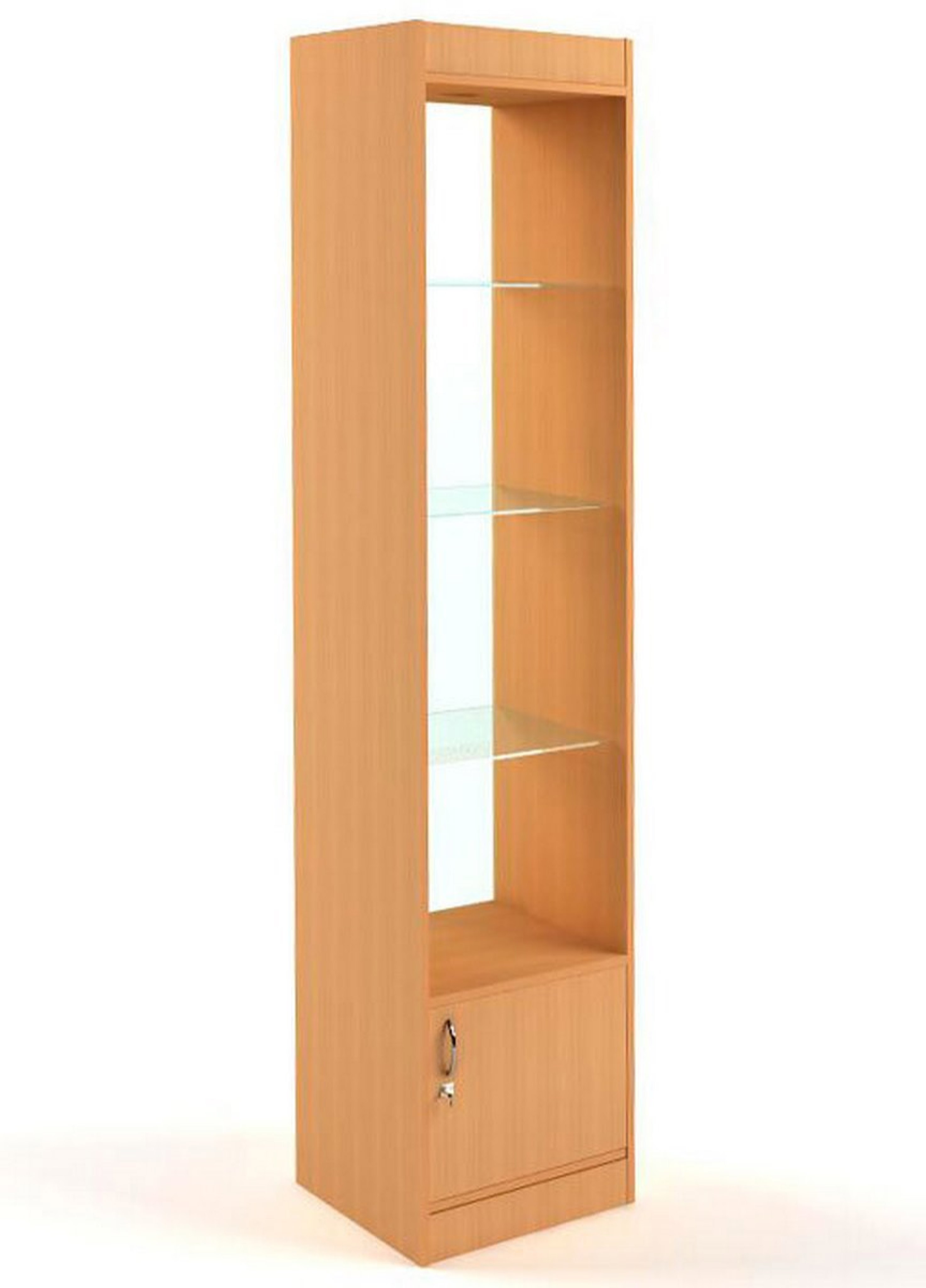 Изображение товара Шкаф-витрина 45x200 см с накопителем и стеклянными полками универсал №162-45-С