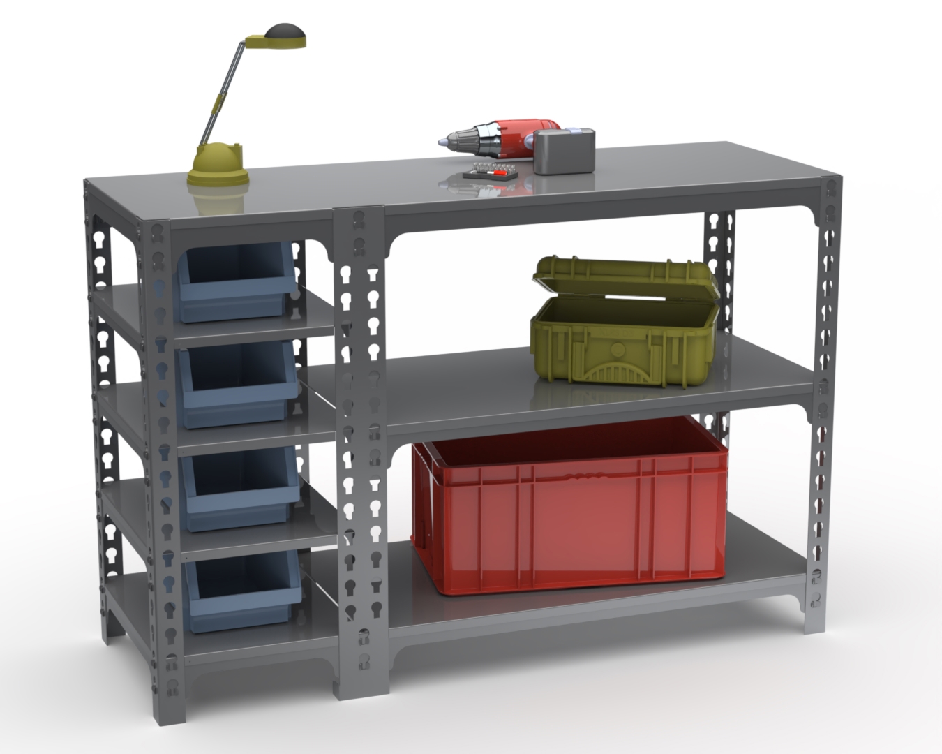 Изображение товара Стол-верстак Metalex 111625 с полками 950x1000x400 мм