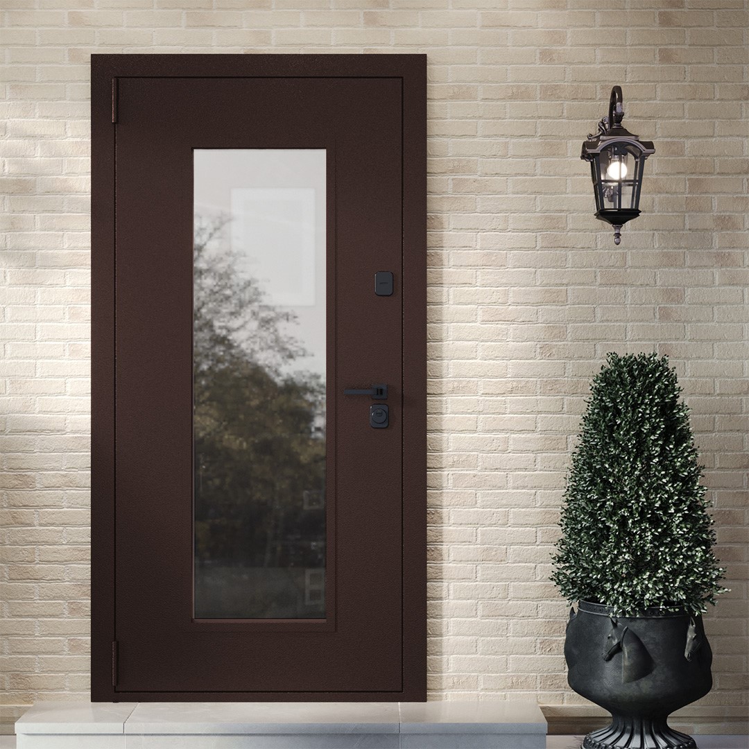 Изображение товара Входная дверь MPS1 левый 205x96см цвет коричневый/белый