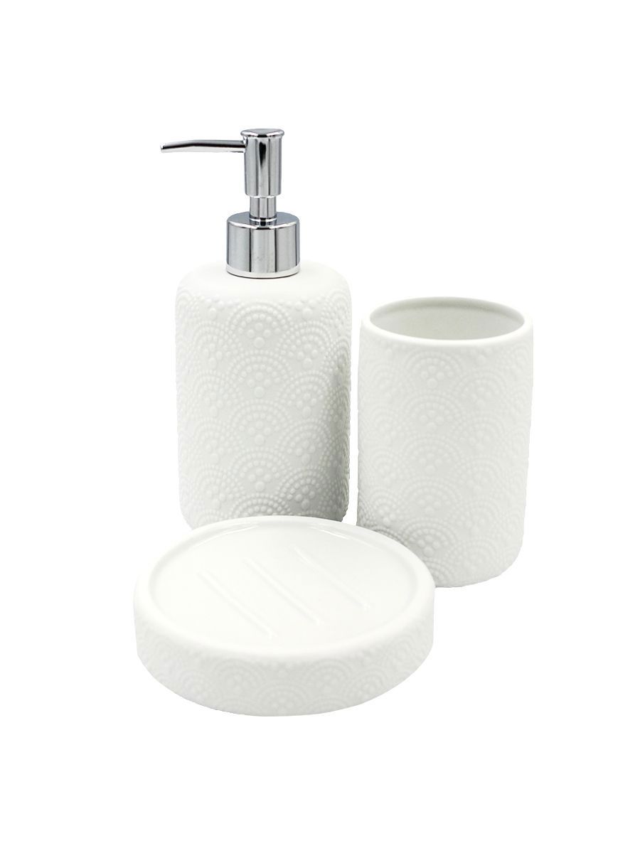 Изображение товара Набор Bath Plus Nuovo SET3: дозатор для жидкого мыла, мыльница и стакан для зубных щеток