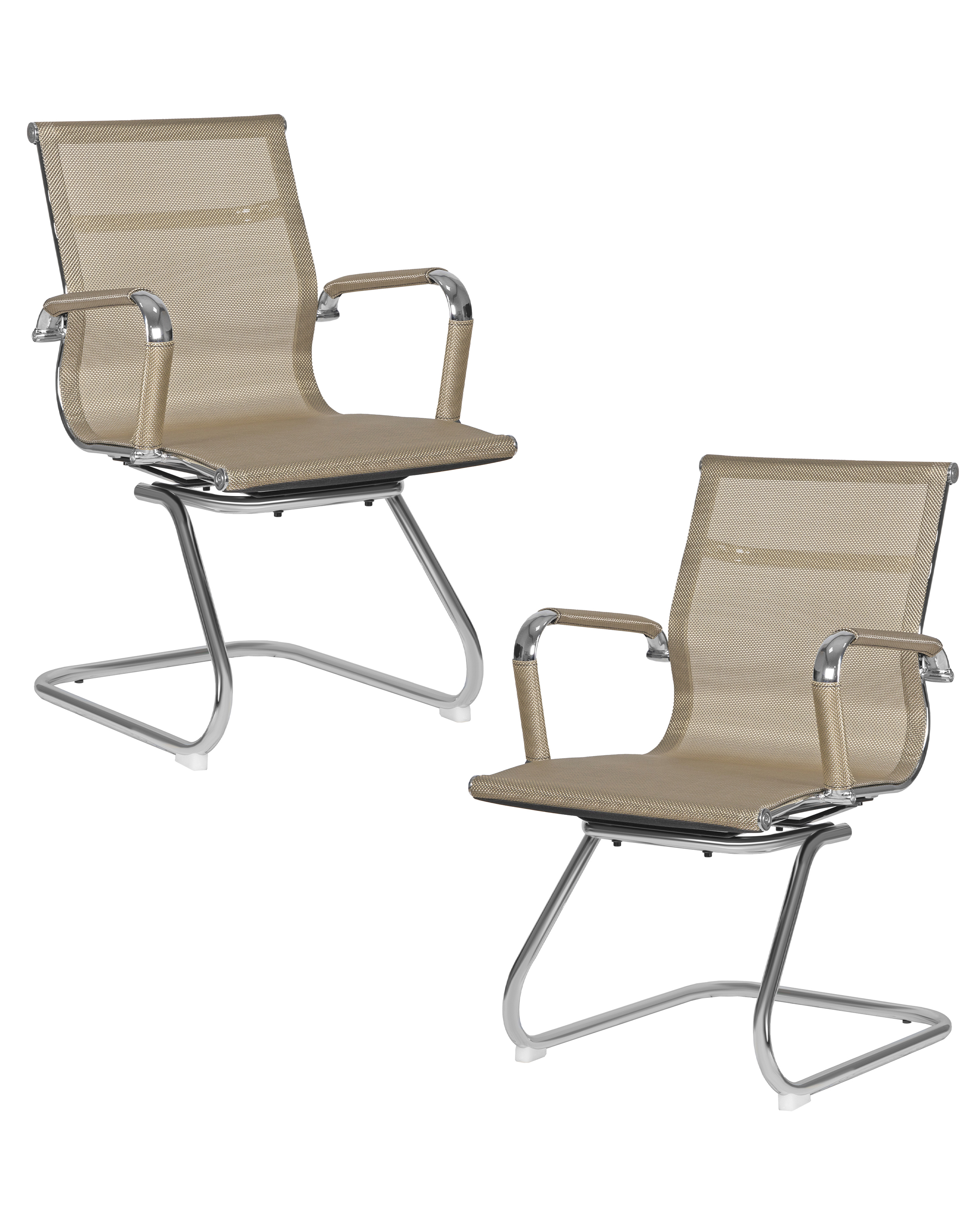 Изображение товара Комплект офисных кресел 2 шт Dobrin Cody Mesh 53.5x88x60 см ткань цвет бежевый