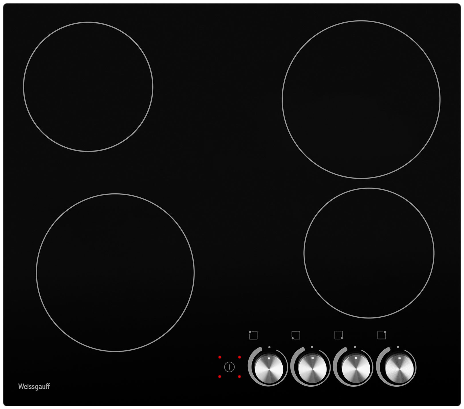 Изображение товара Электрическая варочная панель Weissgauff 660017 HV 640 BKA 58 см 4 конфорки цвет черный