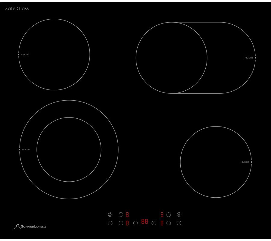 Изображение товара Электрическая варочная панель Schaub Lorenz SLK CY 62 T5 59 см 4 конфорки черная