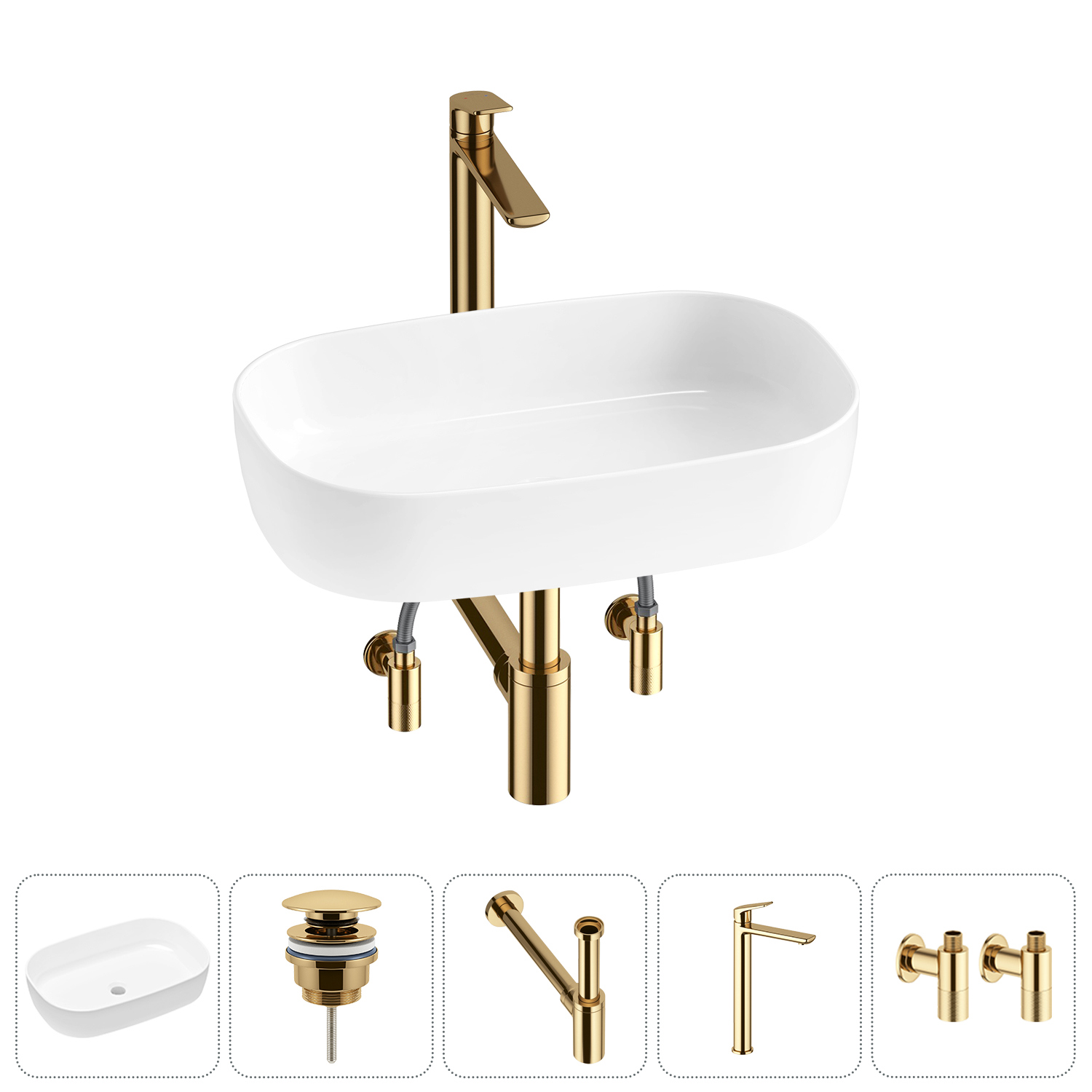 Изображение товара Раковина Lavinia boho bathroom sink slim 20217525R белая овальная 54 см