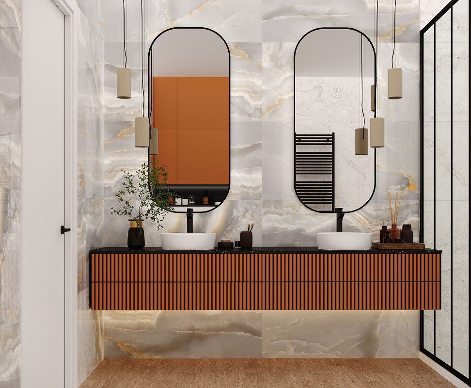 Изображение товара Керамогранит Laparet Onyx Azul серый 60х120 см для отделки помещений