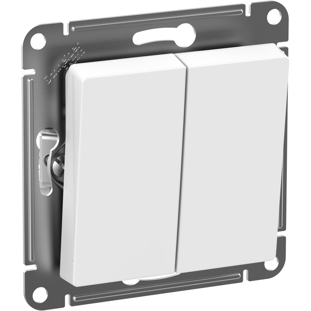 Изображение товара Выключатель встраиваемый Systeme electric AtlasDesign ATN440151 2 клавиши цвет белый 1 шт