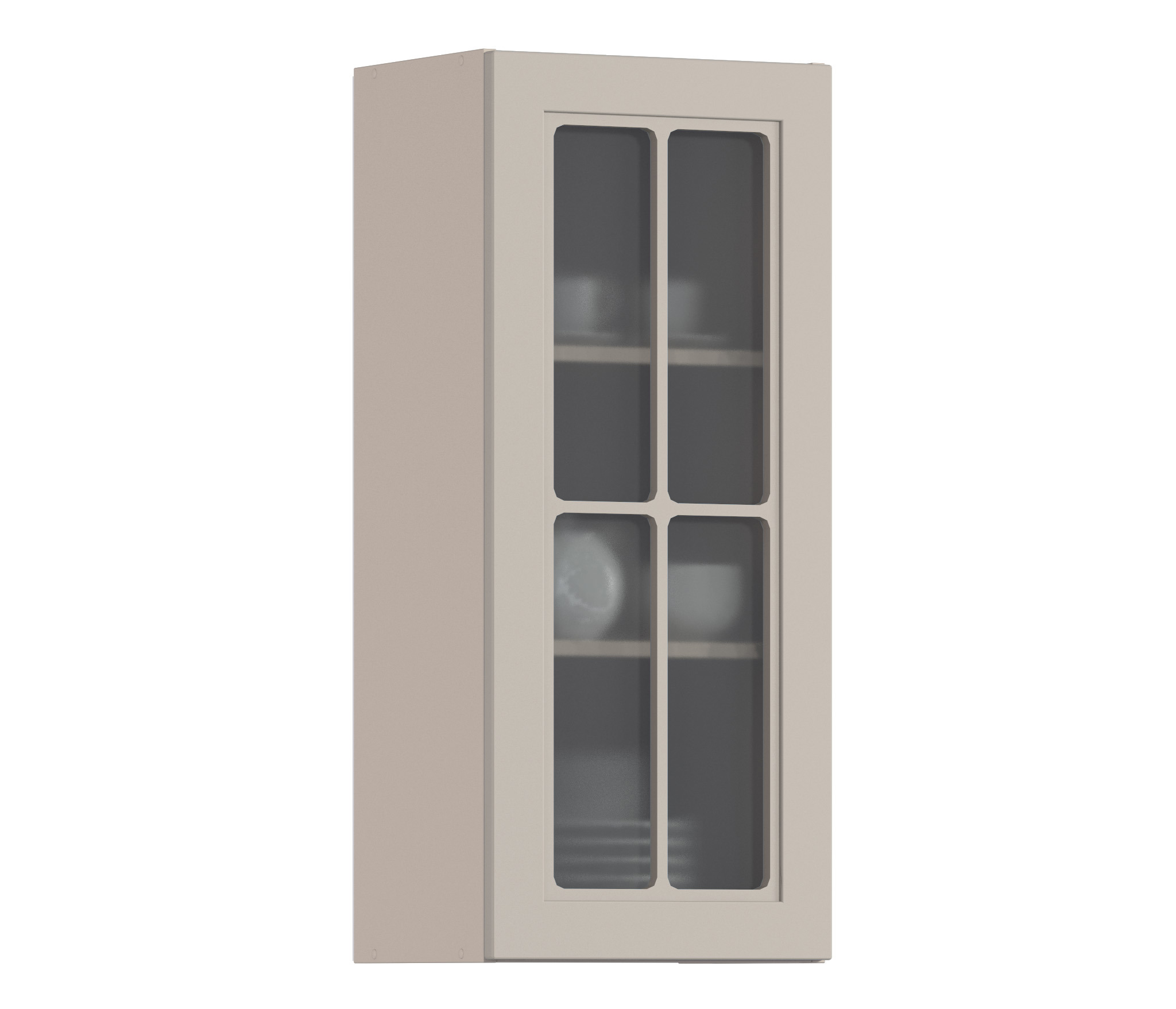 Изображение товара Навесной шкаф Регина Столплит из МДФ и ЛДСП 40x92x29 см с стеклом серый