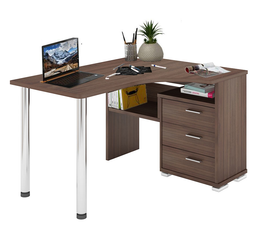 Изображение товара Стол Мэрдэс СР-132С-130 угловой из ЛДСП 101x75x130 см Ясень шимо темный