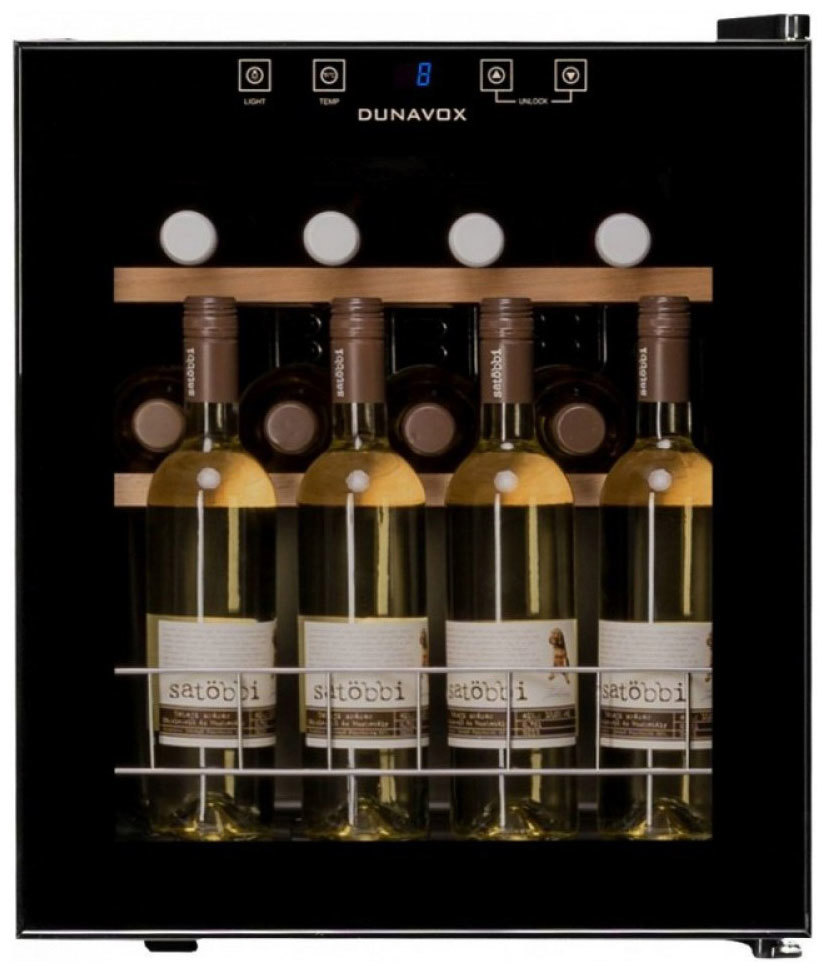 Изображение товара Винный шкаф Dunavox DXFH 16.46 для 16 бутылок, черный, с сенсорным управлением