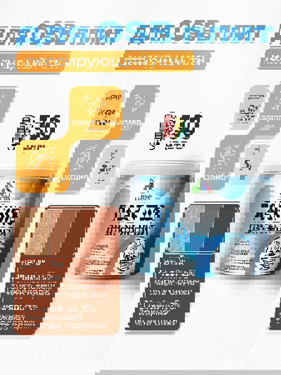 Изображение товара Лак для защиты ОСБ плит Malare Series W 9 кг полуглянцевый