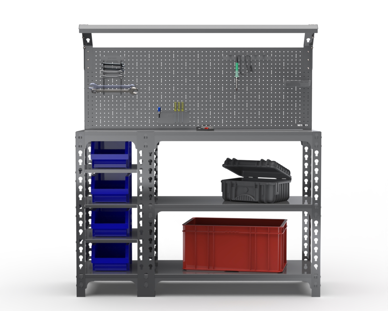 Изображение товара Стол-верстак Metalex Sun 111854 950x1400x400 мм, максимальная нагрузка до 260 кг, с комплектом освещения