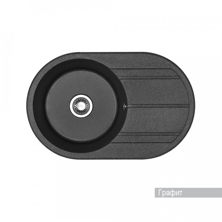 Изображение товара Мойка для кухни Aquaton Амира 78x50 см глубина чаши 190 см искусственный камень цвет темно-серый
