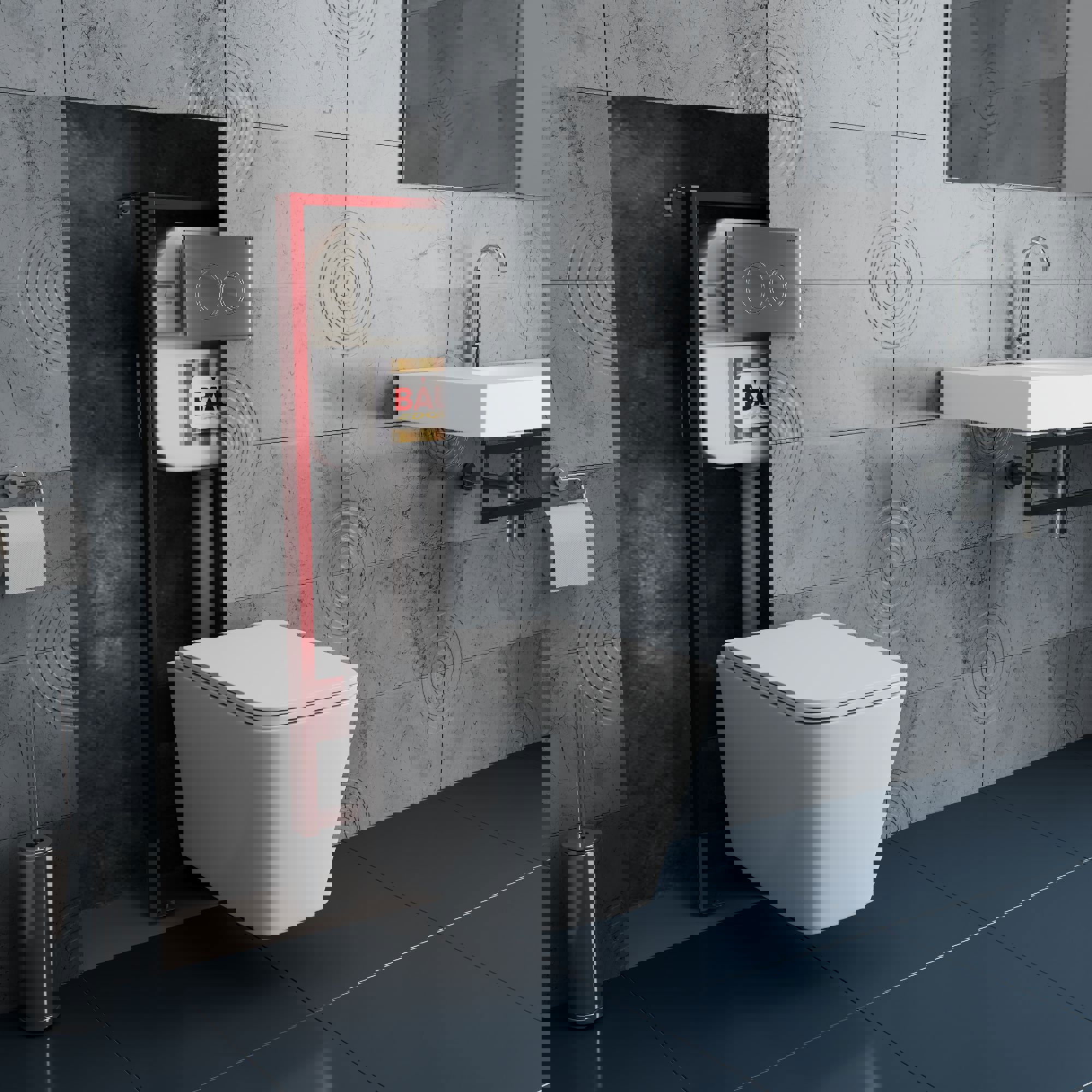 Изображение товара Комплект инсталляция BAUEDGE NEO45700-BS00004 и унитаз безободковый